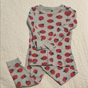 Tea Collection Red Strawberry Print Kids Pajama Set